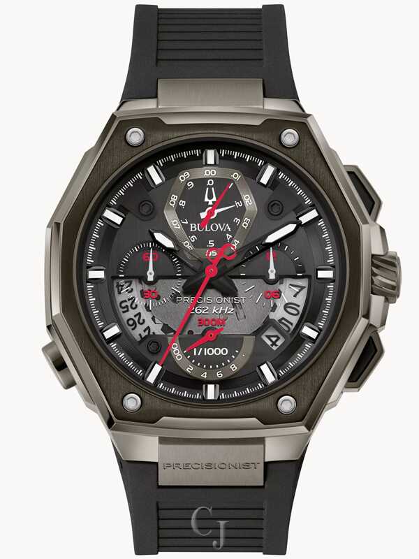 Bulova Precisionist Chronograph Black Dial Stainless Steel Men's