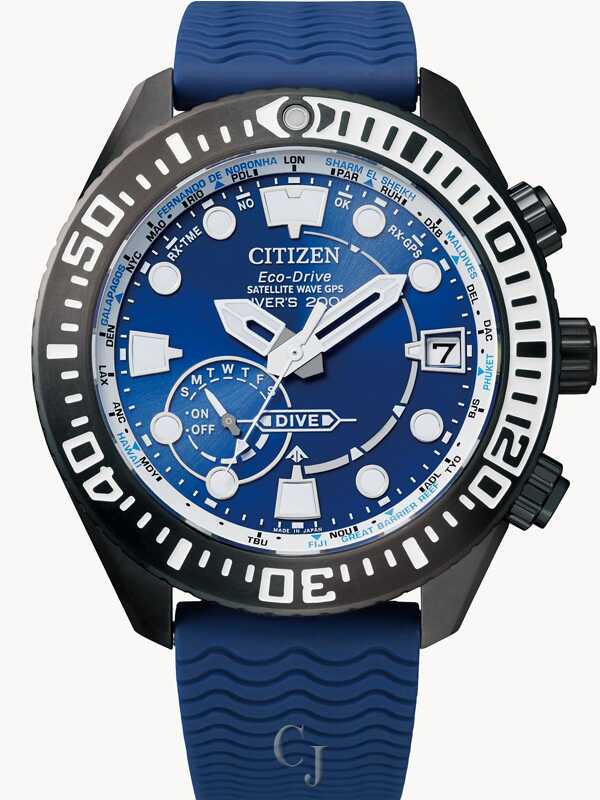 Citizen Satellite Wave GPS Diver 200M Blue Dial Eco-Drive Men's