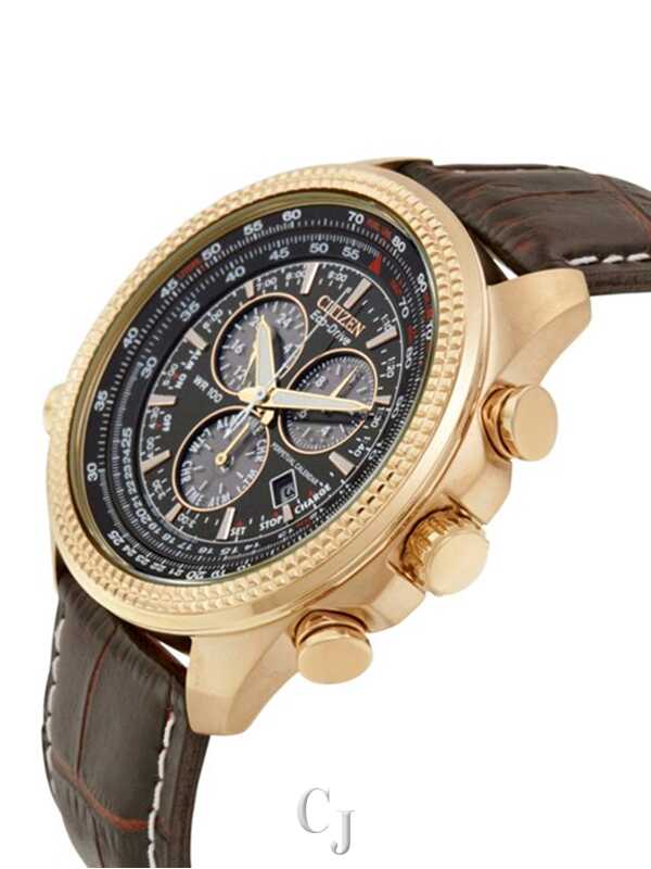 CITIZEN ECO DRIVE BRYCEN CHRONOGRAPH BROWN DIAL WATCH BL5403-03X