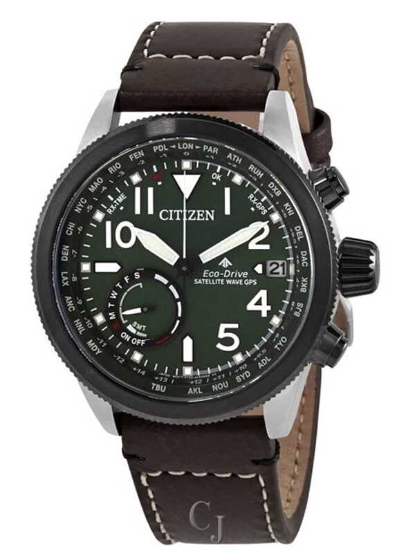 Citizen Satellite Wave GPS Green Dial Eco-Drive Men's Watch CC3064