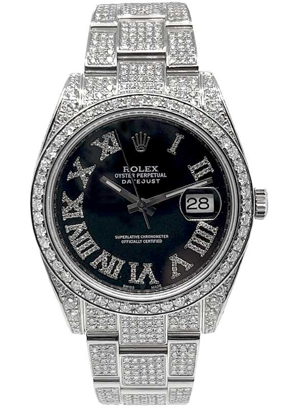 Rolex Datejust 41mm Iced Out Diamond Oyster Bracelet Men’s Watch 126300