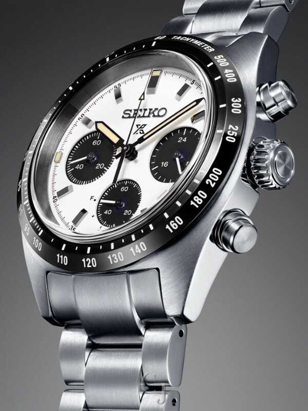 SEIKO PROSPEX SPEEDTIMER SOLAR CHRONOGRAPH WHITE DIAL WATCH SSC813
