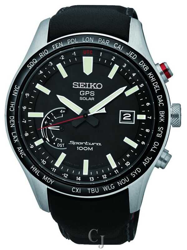 SEIKO SPORTURA GPS SOLAR BLACK LEATHER BAND SSF007 - Claudias
