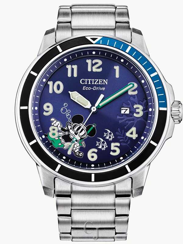 Citizen Disney Mickey Water Sport Blue Dial Eco-Drive Stainless