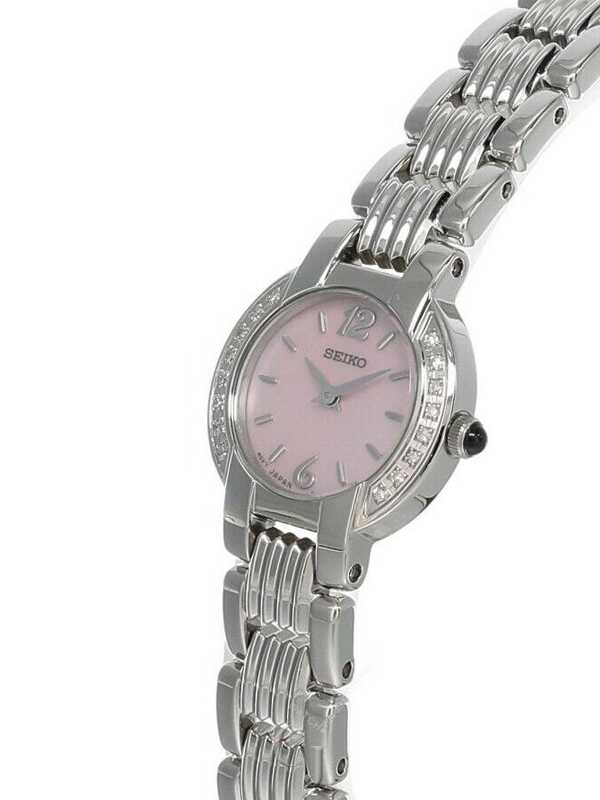 Seiko Pink Mother-of-Pearl Dial Diamond Accent Quartz Stainless Steel Women’s Watch SUJC41 - Image 2