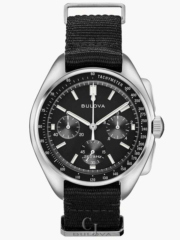 Bulova Special Edition Lunar Pilot Black Dial Stainless Steel Men’s Watch 96A225