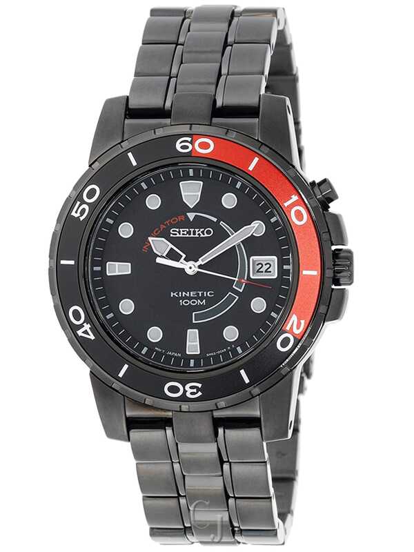 G2389 SEIKO セイコー　Kinetic 8M52-0AF0 Seiko Kinetic Black Ion Black Dial Men's Watch SKA389 - Claudias