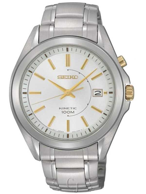 Seiko Kinetic Silver Dial Stainless Steel Men's Watch SKA525
