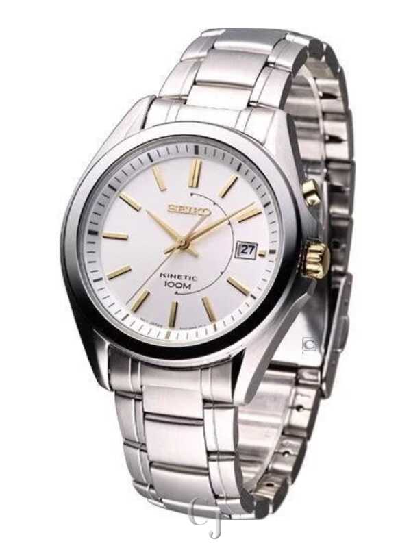 Seiko Kinetic Silver Dial Stainless Steel Men's Watch SKA525