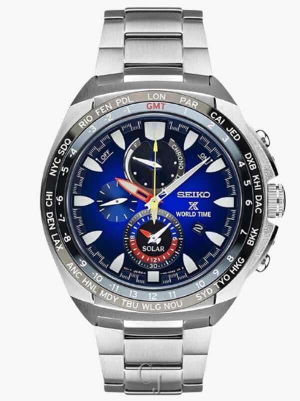 SEIKO WORLD TIME SOLAR CHRONOGRAPH WATCH SSC549 - Claudias Jewelry Inc