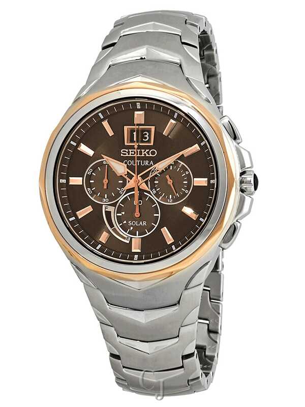 SEIKO COUTURA SOLAR POWERED CHRONOGRAPH BROWN DIAL SSC628