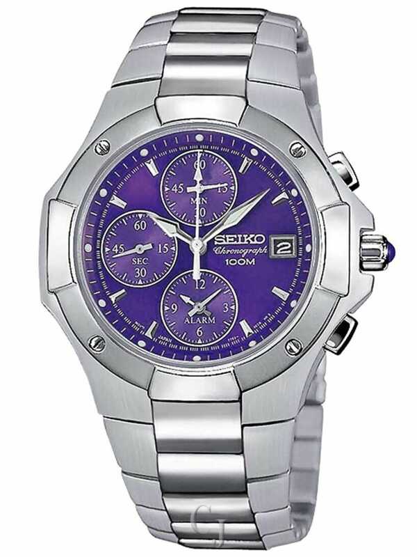 SEIKO COUTURA ALARM CHRONOGRAPH BLUE DIAL WATCH SNA343 - Claudias