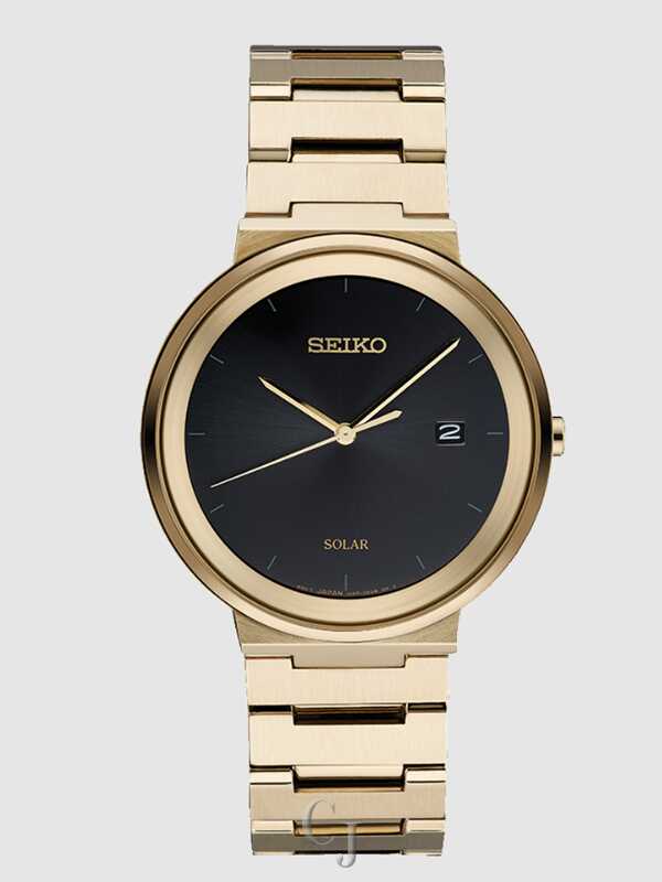 SEIKO SOLAR ESSENTIALS BLACK DIAL WATCH SNE482 - Claudias Jewelry Inc
