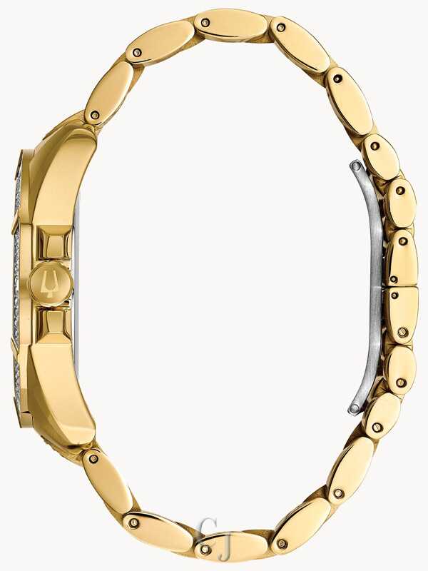Bulova Octava Crystal Gold Blue Dial Stainless Steel Men's Watch