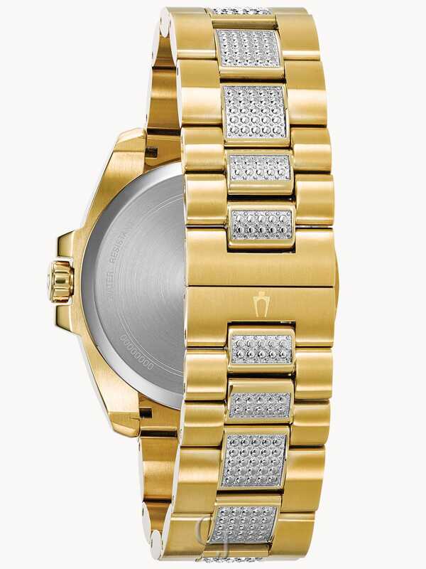 Bulova腕時計 ゴールド Bulova Octava Crystal Gold Blue Dial Stainless Steel Men's Watch