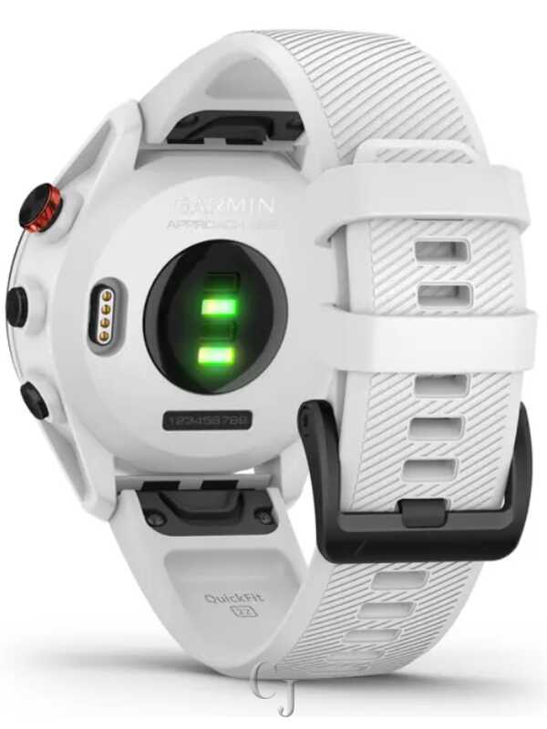 Garmin Approach S62 Black Ceramic Bezel White Silicone Band Golf