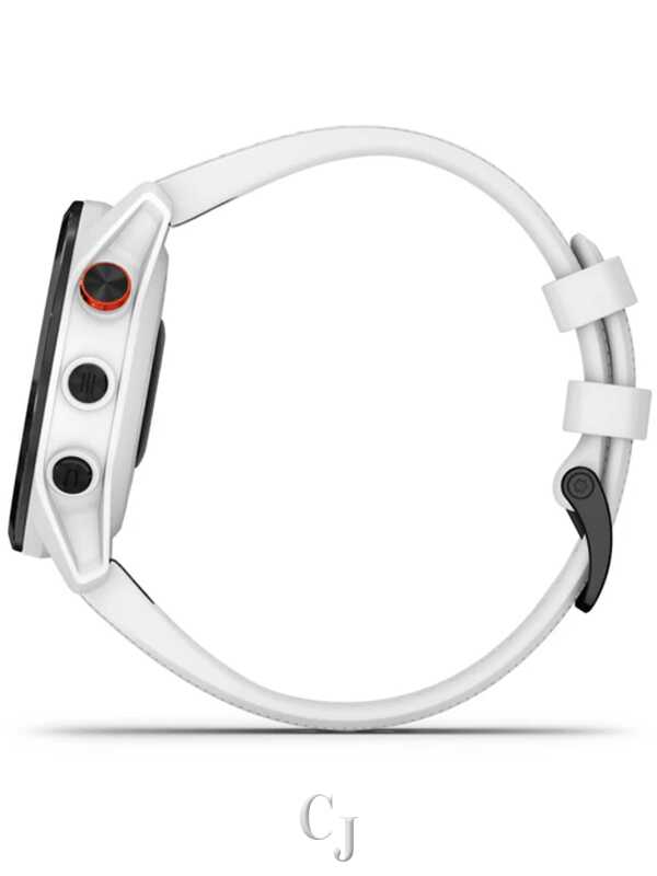 Garmin Approach S62 Black Ceramic Bezel White Silicone Band Golf