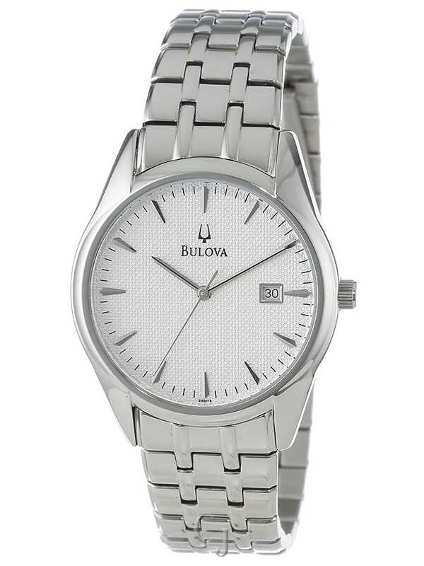 Bulova White Dial Stainless Steel Men's Watch 96B119 - Claudias