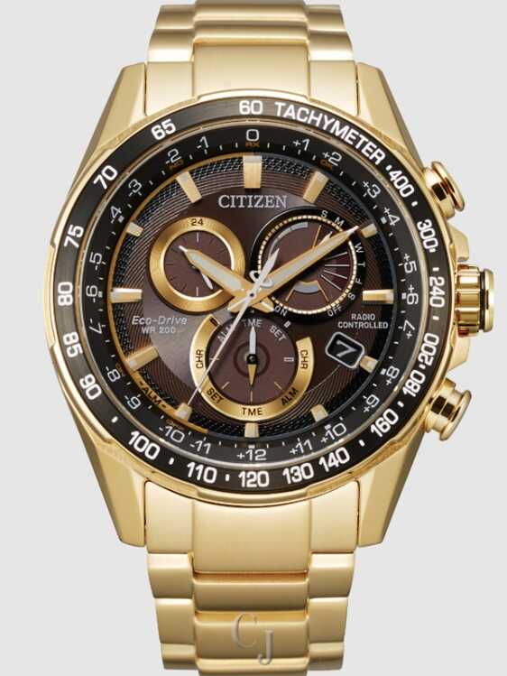 Citizen PCAT Brown Dial Eco-Drive Atomic Timekeeping Men’s Watch CB5912-50E