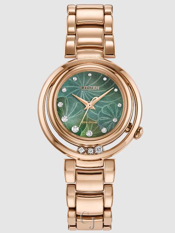 Citizen L Arcly Green Dial Eco-Drive Stainless Steel Women's Watch