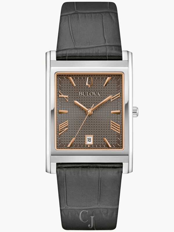 Bulova Classic Gray Dial Leather Strap Men’s Watch 96B443