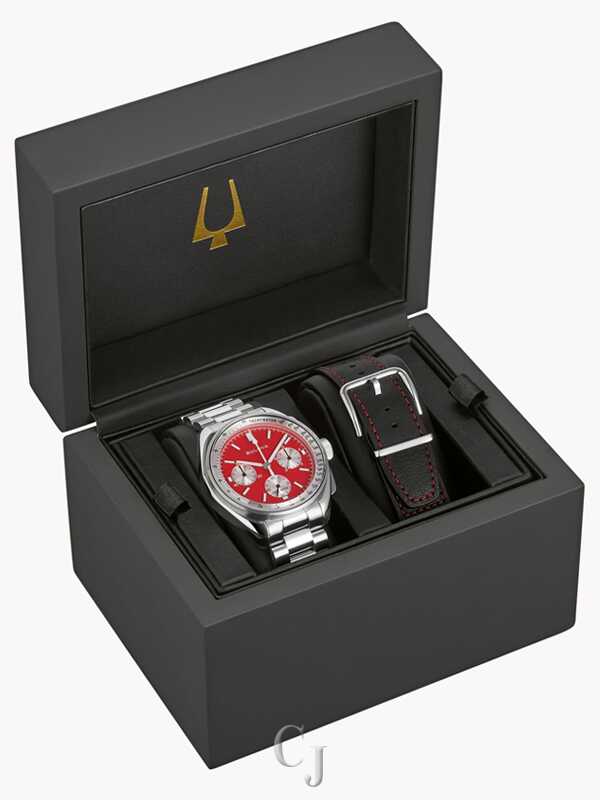 Bulova Lunar Pilot Archive Series Red Dial Stainless Steel Men’s Watch 96K115 - Image 6