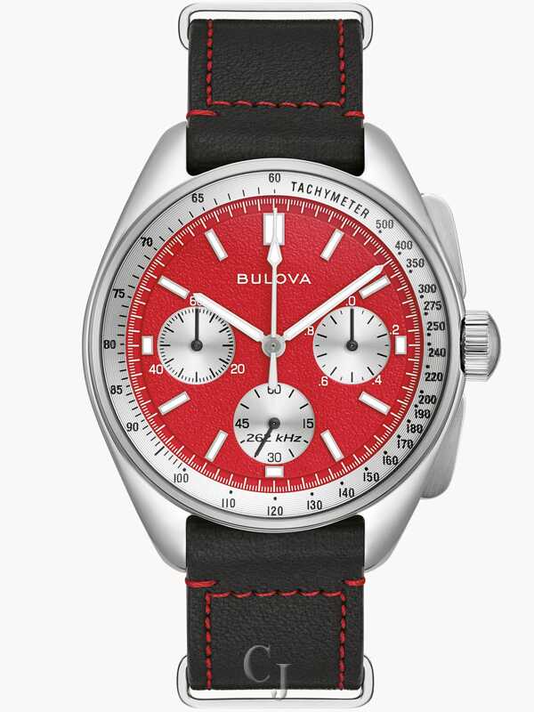 Bulova Lunar Pilot Archive Series Red Dial Stainless Steel Men’s Watch 96K115 - Image 5