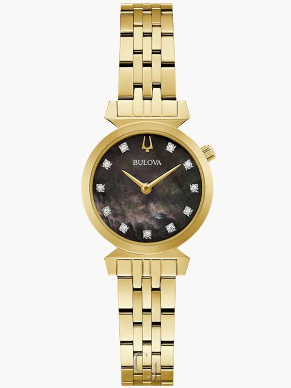 BULOVA REGATTA BLACK DIAL STAINLESS STEEL WOMEN’S WATCH 97P173