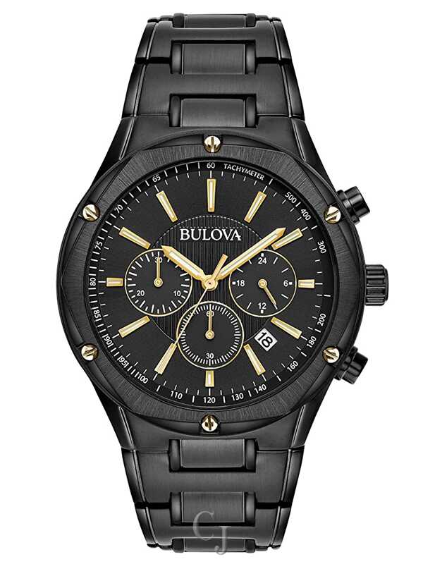 Bulova Black Dial Stainless Steel Men's Watch 98B287 - Claudias