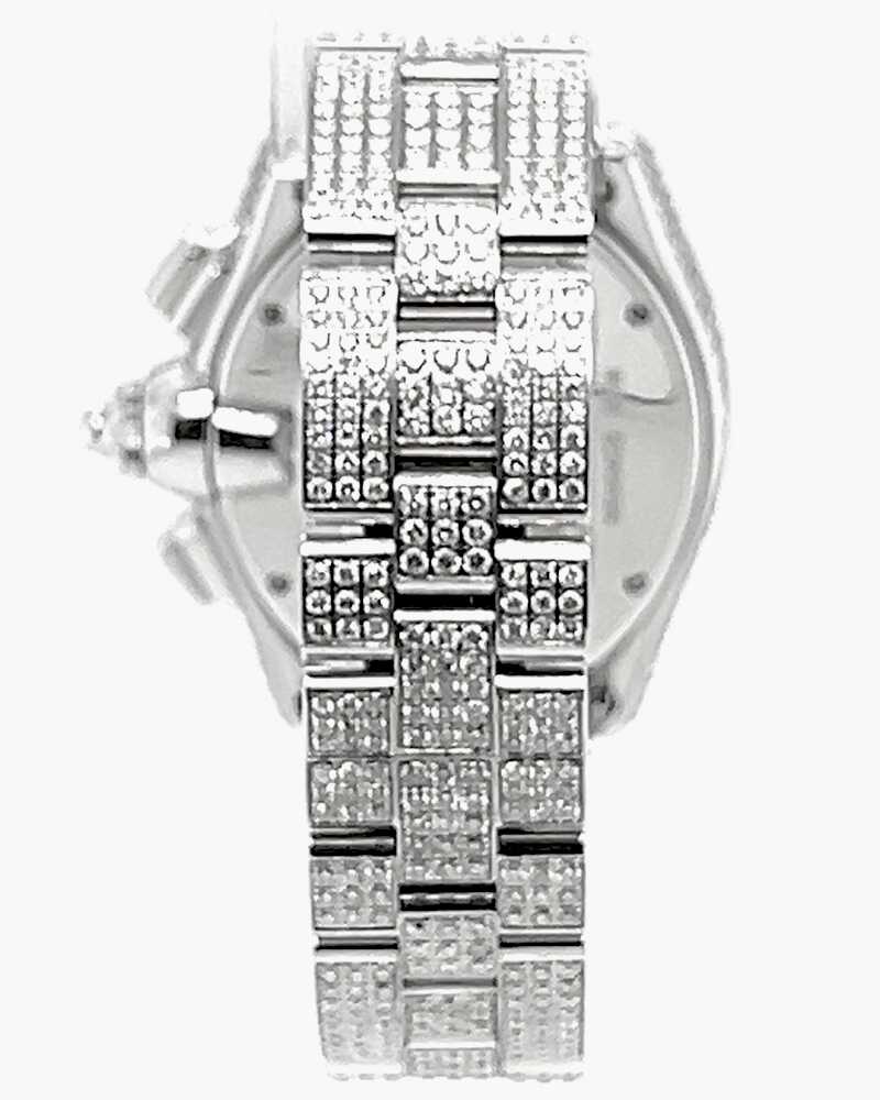 Cartier Roadster 2618 White Dial Iced Out 20CT Diamond Men's Watch