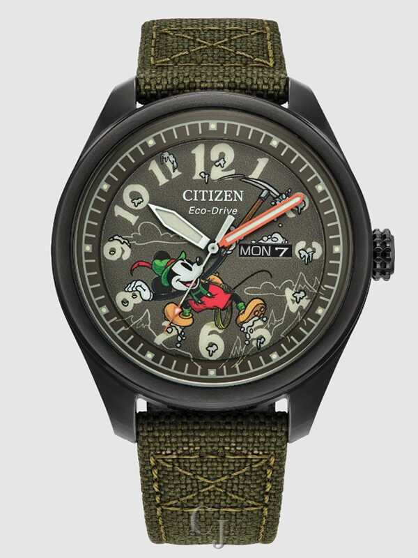 miki Mickey Mouse Goalie Green Dial Silicone Strap AW1656-08W | CITIZEN