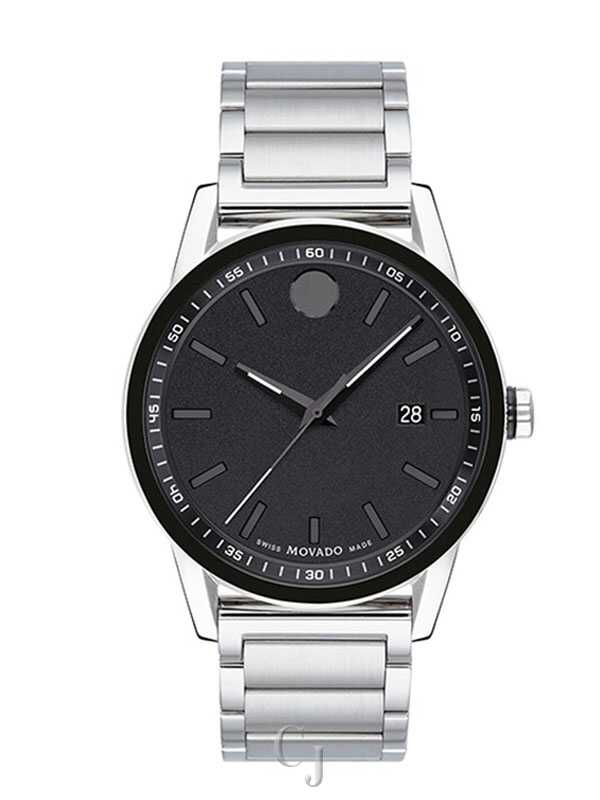Movado Museum Sport Black Dial Stainless Steel Men's Watch 0607557