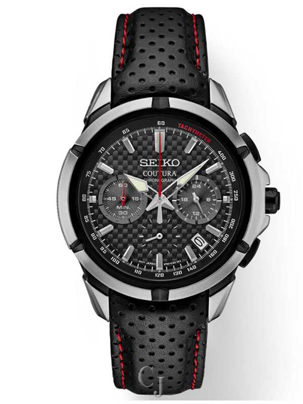 SEIKO COUTURA BLACK DIAL CHRONOGRAPH MEN'S WATCH SSB437 - Claudias