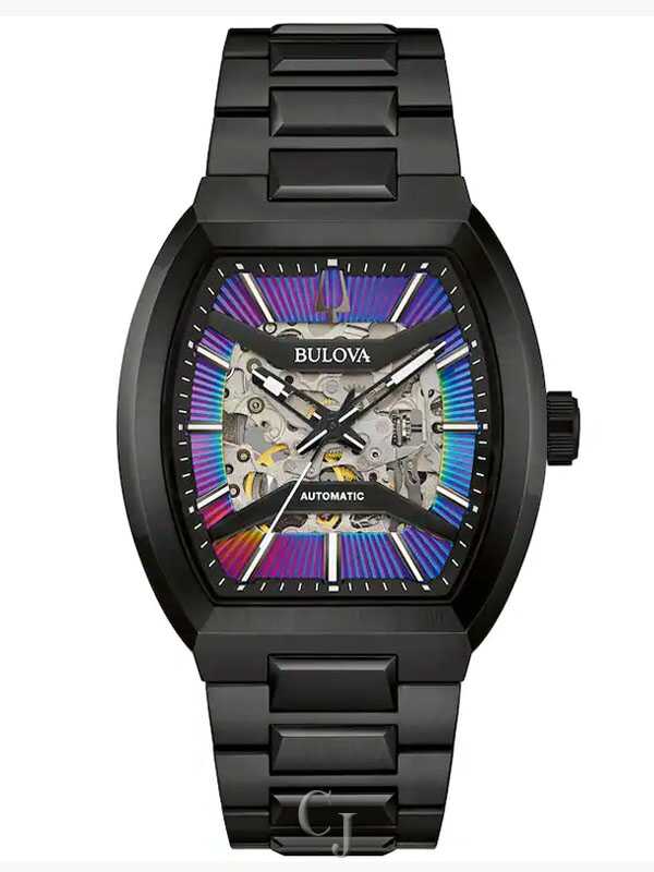 Bulova Maquina Tonneau Automatic Purple Skeleton Dial Men's Watch