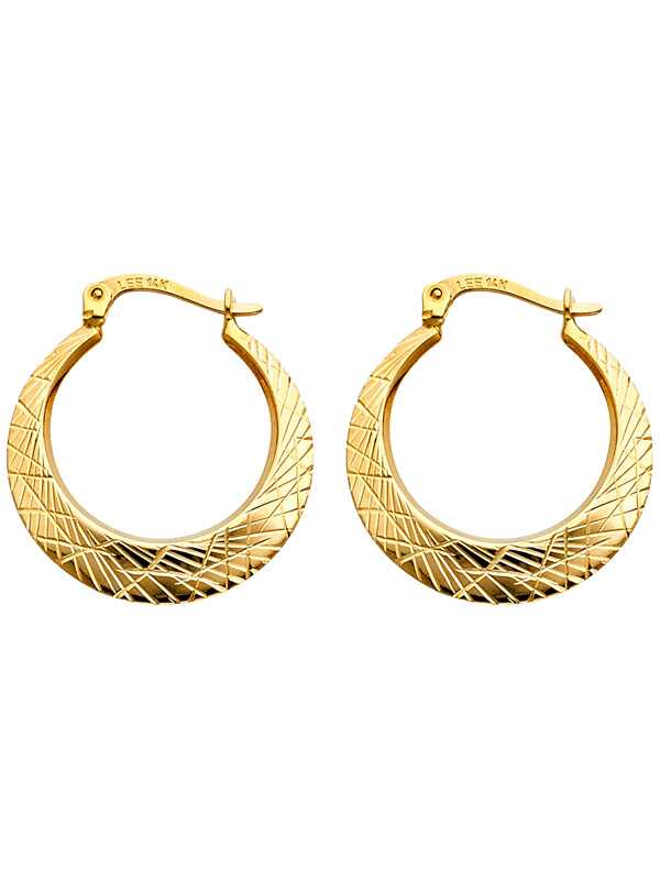 14KY DC Moon Shape Hollow Earrings (22mm)