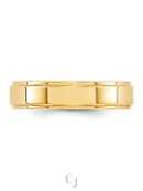 14k Yellow Gold 5mm Flat with Step Edge Wedding Band - Image 2