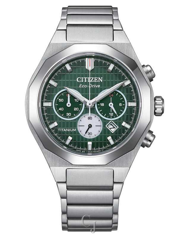 Citizen Zenshin Senkei Green Dial Eco-Drive Chronograph Stainless