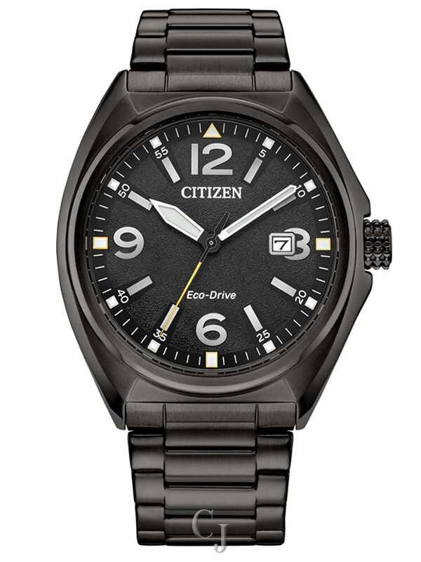 Citizen Sport Black Dial Eco-Drive Stainless Steel Men's Watch