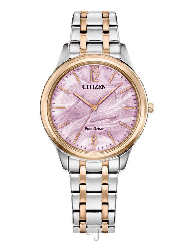 Citizen Pink Dial Eco-Drive Stainless Steel Women's Watch EM1216