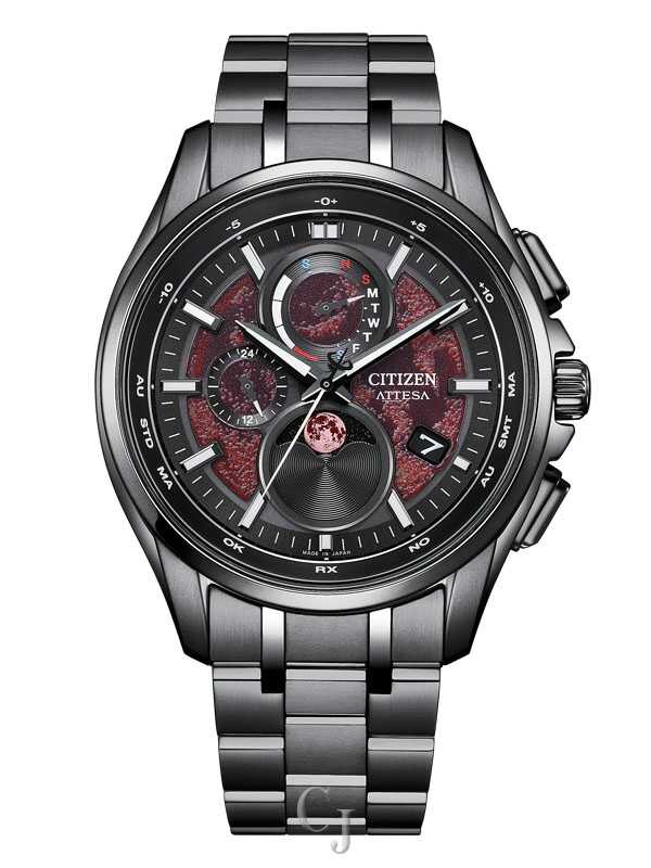 ロンサム　Citizen Eco-Drive ATTESA 黒赤 時計 Citizen Attesa Red Dial Limited Edition Men's Watch BY1005-73Z