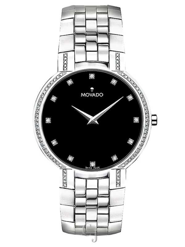 MOVADO FACETO MEN'S DIAMOND WATCH 0605585