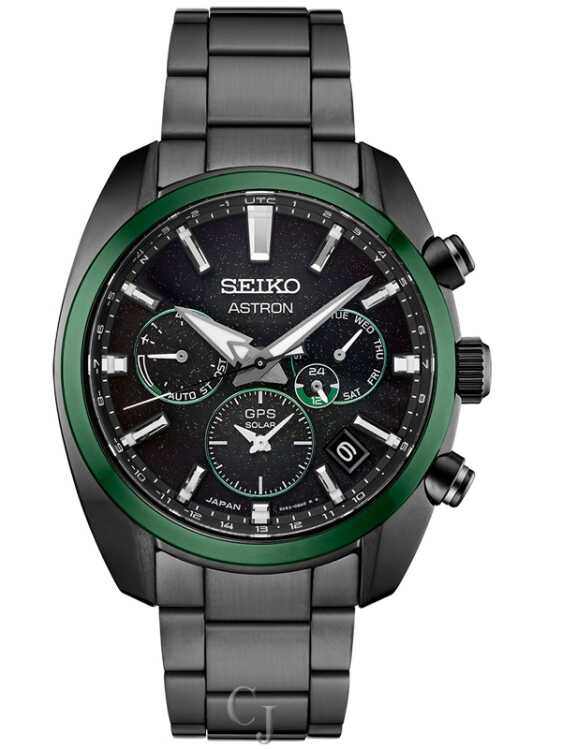 Seiko Astron GPS Solar Dual-Time Green Dial Ceramic Bezel Men’s Watch SSH079
