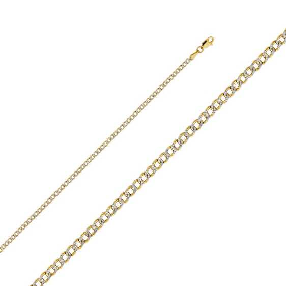 14KY 2.4mm Semi-Solid Cuban Bevel WP Chain