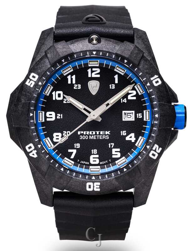 PROTEK DIVE SERIES 1003 BLACK DIAL W/ BLUE ACCENTS WATCH PT1003