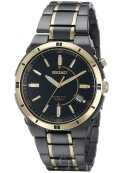 SEIKO KINETIC STAINLESS STEEL BLACK DIAL SKA366