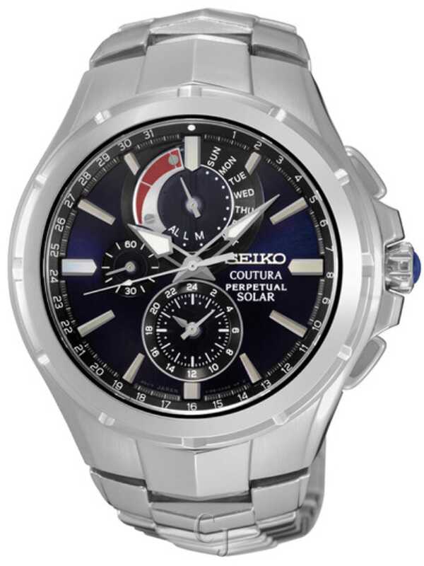 SEIKO COUTURA SOLAR PERPETUAL CHRONOGRAPH BLACK DIAL SSC375
