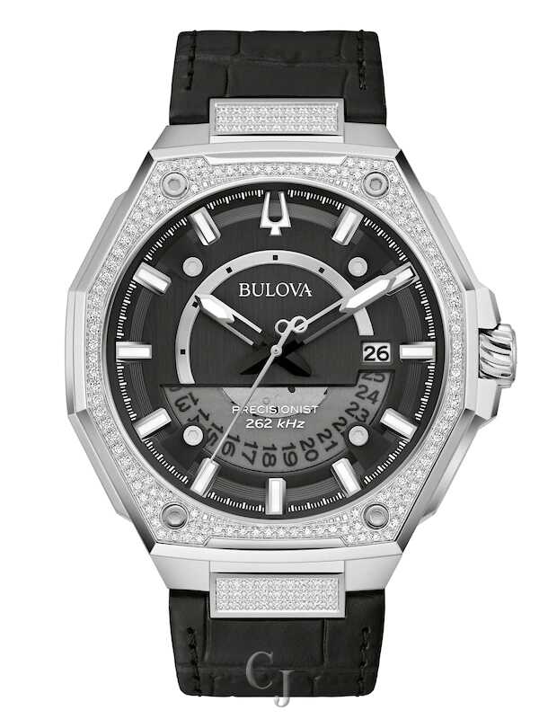 BULOVA PRECISIONIST STAINLESS STEEL BLACK DIAL MEN’S WATCH 96J121