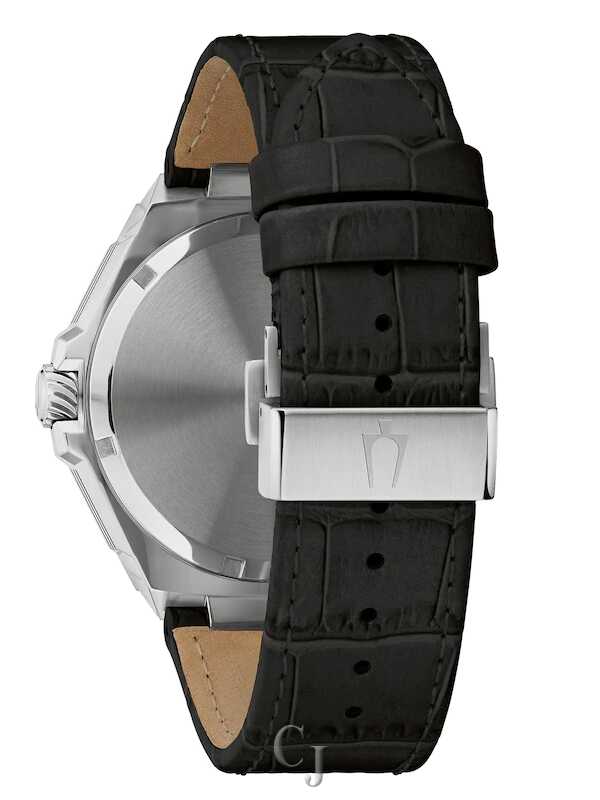 BULOVA PRECISIONIST STAINLESS STEEL BLACK DIAL MEN’S WATCH 96J121 - Image 4