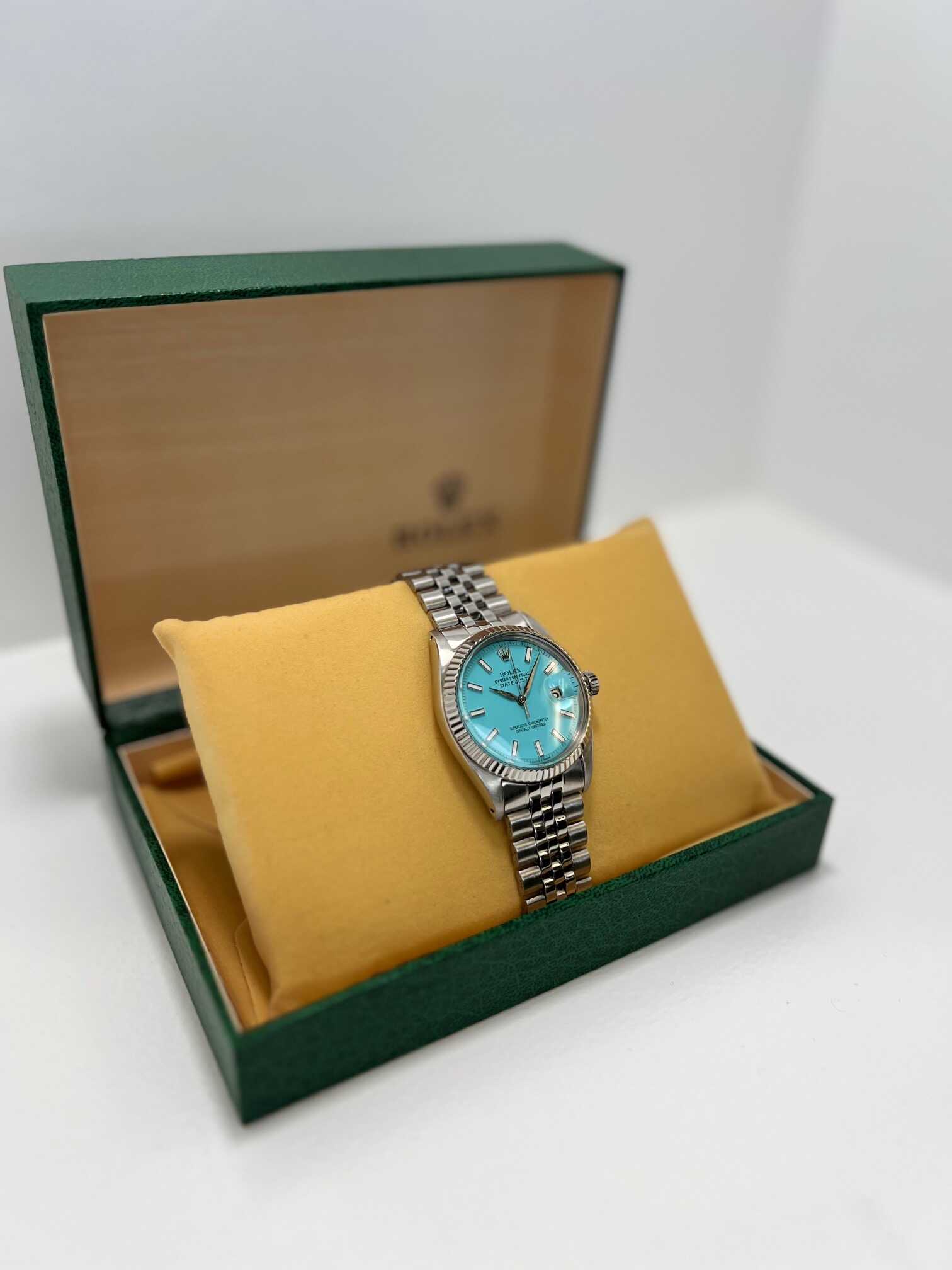 ROLEX DATEJUST 36MM TURQUOISE DIAL JUBILEE STAINLESS STEEL BAND 1601 - Image 12