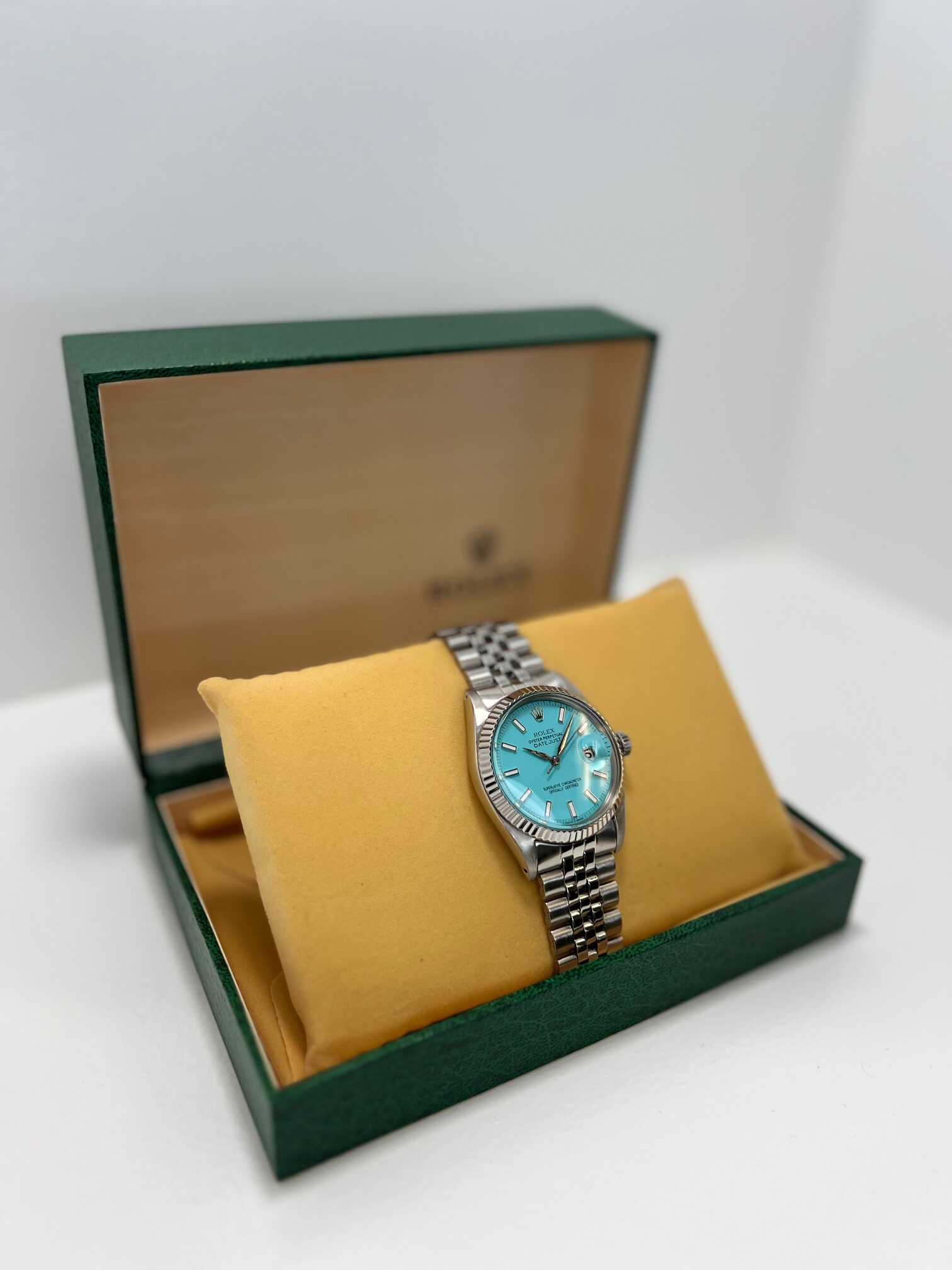 ROLEX DATEJUST 36MM TURQUOISE DIAL JUBILEE STAINLESS STEEL BAND 1601 - Image 13